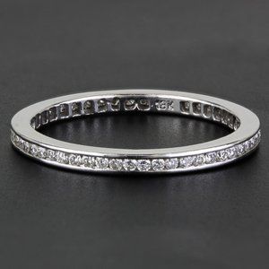 New Jolie 18k White Gold Diamond Stackable Eternity Anniversary Wedding Ring